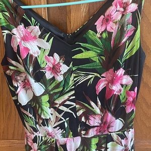 Pinup Couture Havana Nights Dress Tropical Print Tiki Laure Burnes Large L